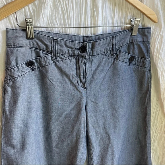 >90%OFF❣️ BCBG Maxazria Kendra Chambray Cropped Pants, 28 - Picture 5 of 12